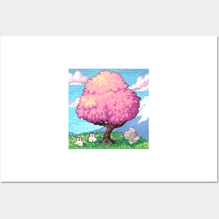 Pixel Sakura bunnies Posters and Art